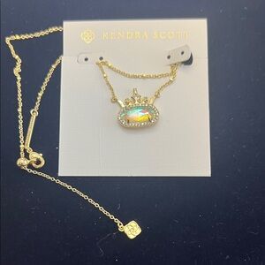 Kendra Scott Gold Iridescent Crown Pendant Necklace
